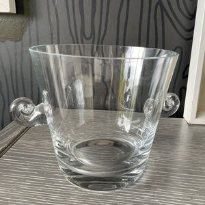 Tiffany & Co. Signed Crystal Ice Bucket / Champagne Cooler with Scroll Handles